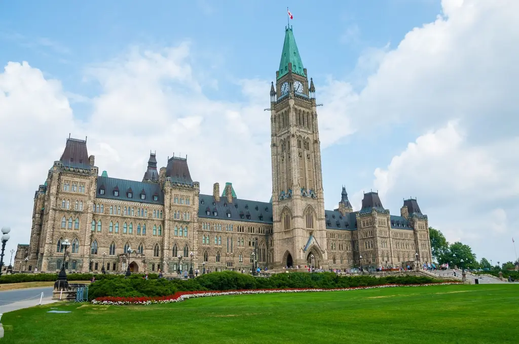 Photo of Canada's Parliament Hill in Ottawa under a clear sky