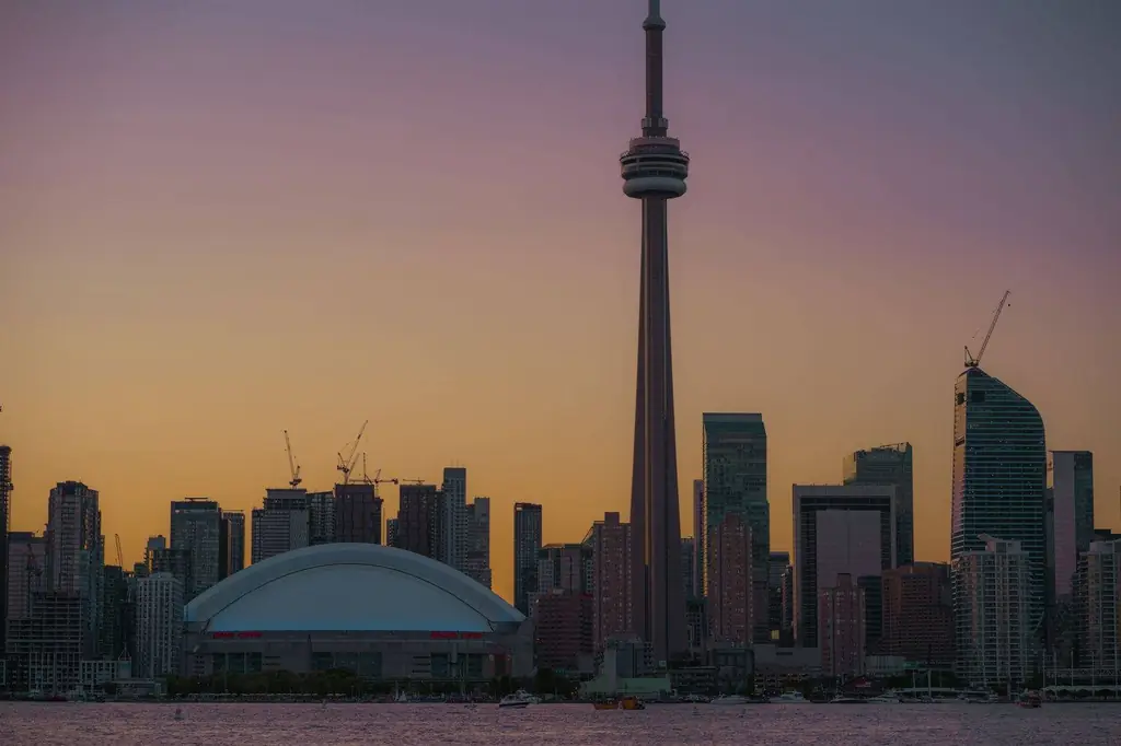 Toronto skyline during sunset