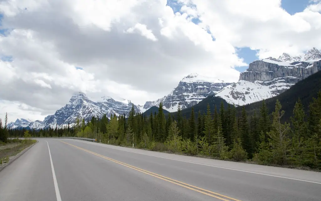 Highway leading into the Rocky Mountains