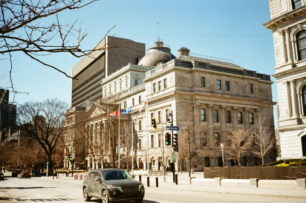 Historic stone buildings in downtown Montréal